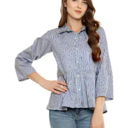 Miss Chase Blue & White Striped Shirt-picture-26