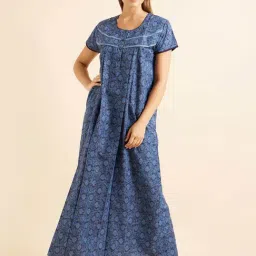 Sweet Dreams Blue Printed Nighty-image-57
