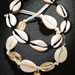 OOMPH Sea Shell Charm Bohemian Fashion Stylish Latest Anklet for Women - Set of 2-6