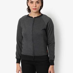 Campus Sutra Dark Grey Cotton Textured Sweatshirt-picture-30