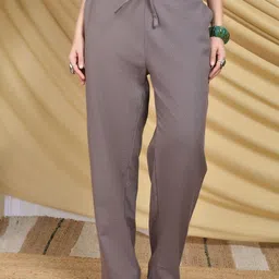 Boholyfe Women Relaxed Straight Leg Trousers-picture-2