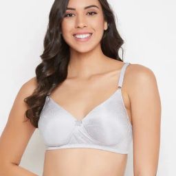 Clovia Grey Printed Full Coverage Padded T-Shirt Bra-image-26