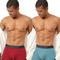 Freecultr Sassy Red & Martini Blue Comfort Fit Trunks - Pack of 2-picture-40