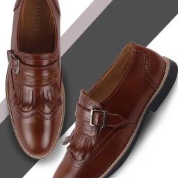 Fausto Men's Tan Monk Shoes-image-83