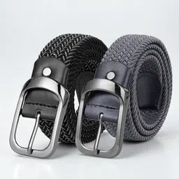 CRUSSET Men Braided Pack Of 2 Belt-image-93