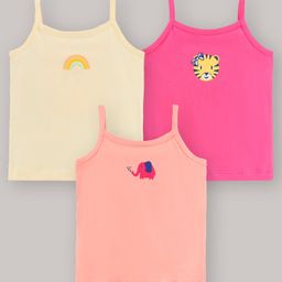 Doodle Poodle Cotton Singlet Slips Heart Print Pack of 3 - Multicolor-image-37