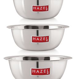 HAZEL Stainless Steel Mixing Bowl for Cake Batter Kitchen & Baking Accessories Pack of 3 - Silver-image-70