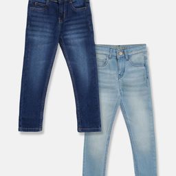 Tales & Stories Pack Of 2 Solid Jeans - Blue Dark Blue-image-33