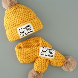 Babyhug Woolen Cap & Muffler Set Yellow - Diameter 10.5 cm-image-42