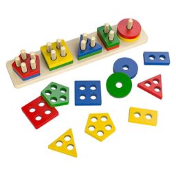 Smartcraft Shapes Geometric Board Blocks Sorting and Stacking, Montessori Education Colour Recognition Toys for Kids - 5 Columns with 20 Pieces Multicolor-26