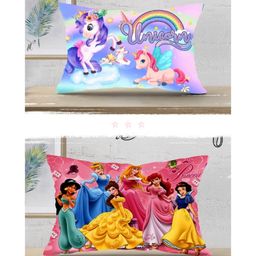 JARS Collections Velvet Baby Pillow For Sleeping Ultra Soft Toddler Pillow With Cartoon Print Pack of 2 - Multicolor-image-96