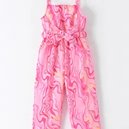 Kookie Kids Singlet Sleeveless Full Length Jumpsuit With Marble Print -Fuchsia-picture-16