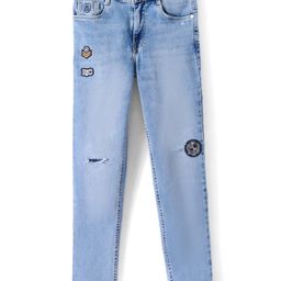 Ruff Full Length Denim Jeans Solid Colour - Blue-image-94