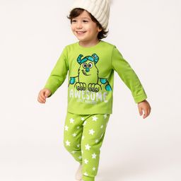 Babyhug Disney Single Jersey Knit Full Sleeves Night Suit with Sully Graphic - Limegreen-picture-13