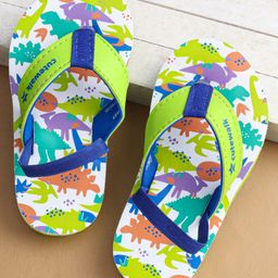 Cute Walk by Babyhug Flip Flops With Dinosaur Print & Backstrap Closure - Green-picture-16