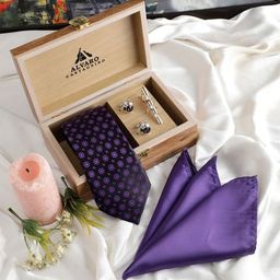 Alvaro Castagnino Men Accessory Gift Set of Tie Cufflinks Pocket Square-image-23