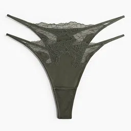 H&M 2-Pack Microfibre Tanga Thong Briefs-image-63