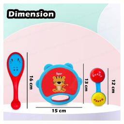 FunBlast Shaking Rattle & Dumbbell Rattle Toys for Babies  Pack of 3 Random Color image 3