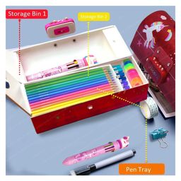 FunBlast Suitcase Style Pencil Box with 10 in 1 Ball Pen & Sketch  Random Color image 4