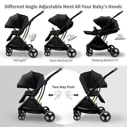 StarAndDaisy Multi-Purpose, Multi-Adjustment Stroller pram Travel Friendly, Broad seat & Bed Buggy for 0-36 Months (Coballe Graffiti) image 4