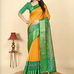 J 6 DESIGNER Striped Printed Zari Bandhani Saree-picture-16