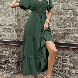 StyleCast x Revolte Tiered Fit & Flare Midi Dress-image-87