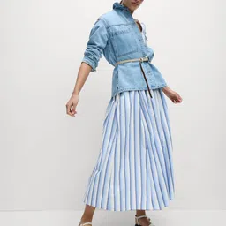 Marks & Spencer Striped Pure Cotton Maxi Dress-image-69