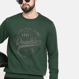 The Roadster Lifestyle Co Men Green Printed Sweatshirt-image-8