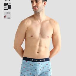 U.S. Polo Assn. Multicolored Elasticized Waist Solid OET14 Trunks - Pack Of 3-picture-42