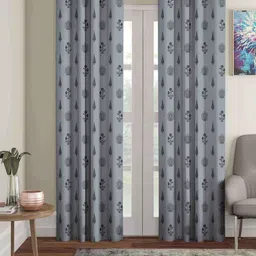 Aura Grey & Black Set of 2 Ethnic Motifs Door Curtain-image-82