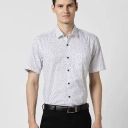 Peter England White Regular Fit Printed Formal Shirt-image-15