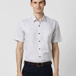 Peter England White Regular Fit Printed Formal Shirt-image-48