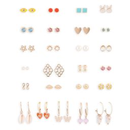 Zaveri Pearls Set of 25 Multicolor Contemporary Studs & Hoop Earrings-ZPFK15128 image 2