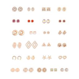 Zaveri Pearls Set of 25 Gold Tone Contemporary Studs Earrings-ZPFK15135 image 2