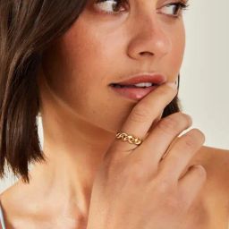 Accessorize London Gold-Plated Braided Ring-image-63