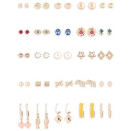 Zaveri Pearls Set of 25 Multicolor Contemporary Studs & Hoop Earrings-ZPFK15133 image 2