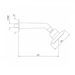 PLUMBER Basic Double Rim Single Flow Overhead Shower with Anti-lime Jets with Shower Arm, DR-2101 image 2