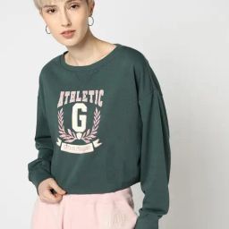GAP Green Regular Fit Graphic Sweatshirt-image-16