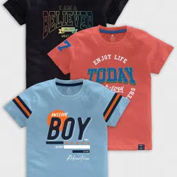 Codez Kids Multicolor Printed T-Shirt (Pack Of 3) image 1