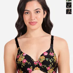 shyaway Pack Of 3 Floral Printed Medium Coverage Underwired Lightly Padded Bra-13