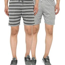Vimal Jonney Multicolor Cotton Shorts - Pack of 2-image-94