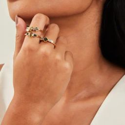 Accessorize London Blue Gemstone Rings-Pack of 3-image-50