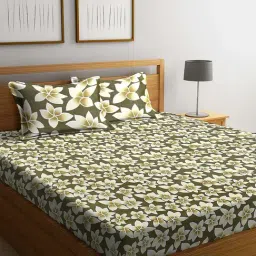 Romee Blue Cotton 144 TC Bed Sheet Set-image-11