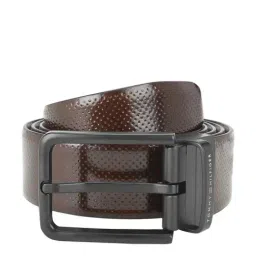 Tommy Hilfiger Tongass Pro Brown Leather Reversible Belt for Men-image-46