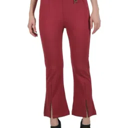 Monte Carlo Maroon Mid Rise Pants-image-37