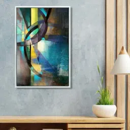 999Store Multicolor Canvas Wall Painting Panel With Fibre Frame-35
