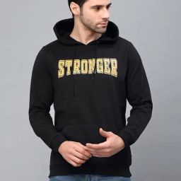 Rigo Black Full Sleeves Hooded Sweatshirt-image-37