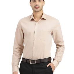 Arrow Beige Cotton Slim Fit Shirt-picture-7