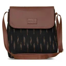 ZOUK Black Printed Medium Cross Body Bag image 2
