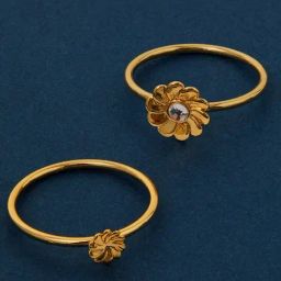 Accessorize London Gold-Plated Flower Rings-Pack of 3-image-78